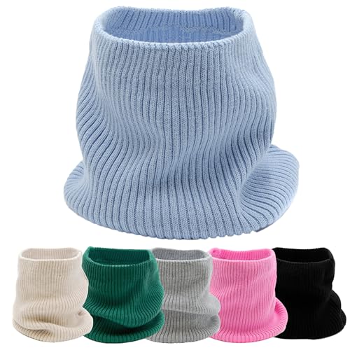 molti Damen Winter Schlauchschal, Loop Schal, Merinowolle, Stirnband oder Nackewärmer, Warm Winter für Damen Schal Halswärmer (Hellblau) von molti