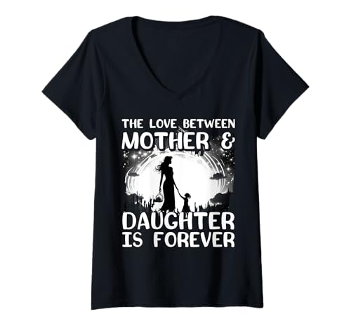 Damen Die Liebe zwischen Mutter und Tochter ist für immer T-Shirt mit V-Ausschnitt Damen Die Liebe zwischen Mutter und Tochter ist für immer T-Shirt mit V-Ausschnitt von Mom Awesome Present Tee Design Idea