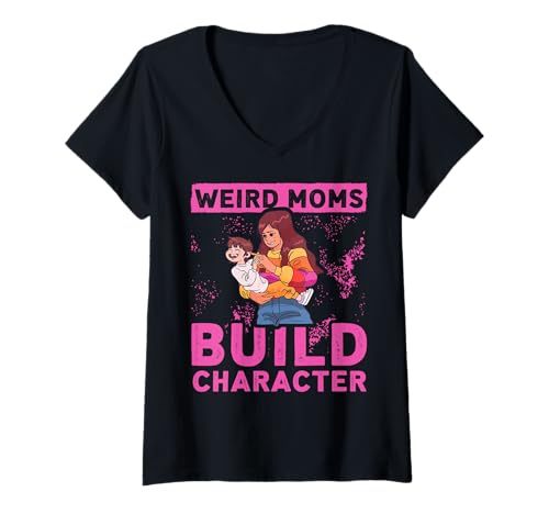 Damen Seltsame Mütter bauen Charakter Muttertag Familie Liebe Frauen T-Shirt mit V-Ausschnitt Damen Seltsame Mütter bauen Charakter Muttertag Familie Liebe Frauen T-Shirt mit V-Ausschnitt von Mom Awesome Present Tee Design Idea