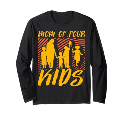 Mutter von vier Kindern Muttertag Familie Liebe Frauen Langarmshirt von Mom Awesome Present Tee Design Idea