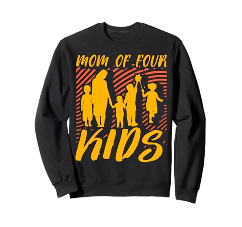 Mutter von vier Kindern Muttertag Familie Liebe Frauen Sweatshirt von Mom Awesome Present Tee Design Idea