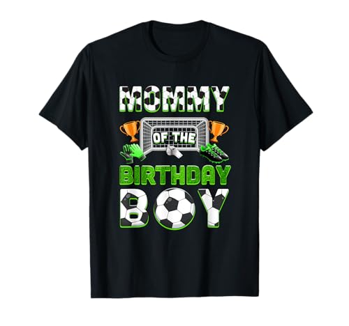 Matching Party für Mama des Geburtstagskindes, Fußball, Familie T-Shirt von Mom Birthday Boy Soccer Family