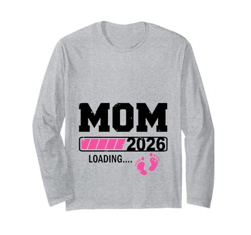 Mama 2026 Schwangerschaft Ankündigung Langarmshirt von Mom Dad Geburt Baby 2026