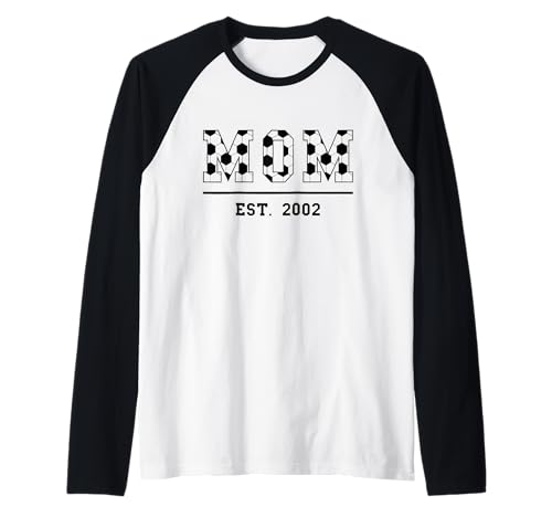 Football Mama Est 2002 Muttertag Mutter Geburtstag Vintage Raglan von Mom Est. 2002 Soccer Football Mother's Day Sports