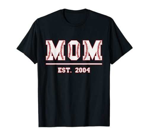 Baseball Mama Est. 2004 Muttertag Mutter Geburtstag Vintage T-Shirt von Mom Est. 2004 Baseball Softball Mother's Day Retro