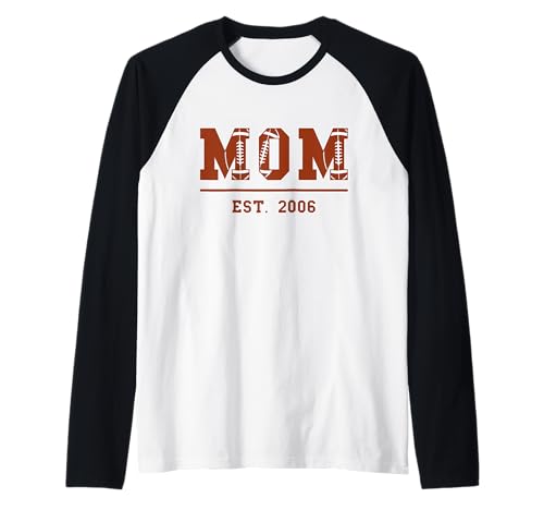 Rugby Mama Est 2006 Muttertag Mutter Geburtstag Vintage Raglan von Mom Est. 2006 Football Rugby Mother's Day Sports