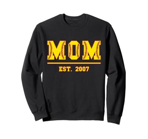 Softball Mama Est. 2007 Muttertag Mutter Geburtstag Vintage Sweatshirt Softball Mama Est. 2007 Muttertag Mutter Geburtstag Vintage Sweatshirt von Mom Est. 2007 Softball Baseball Mother's Day Retro
