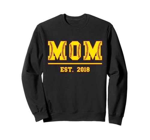 Softball Mama Est. 2018 Muttertag Mutter Geburtstag Vintage Sweatshirt Softball Mama Est. 2018 Muttertag Mutter Geburtstag Vintage Sweatshirt von Mom Est. 2018 Softball Baseball Mother's Day Retro