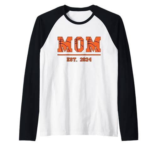 Basketball Mama Est 2024 Muttertag Mutter Geburtstag Vintage Raglan von Mom Est. 2024 Basketball Mother's Day Retro