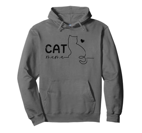 Minimalistische Katze Mama Line Art Feline Mom Pullover Hoodie Minimalistische Katze Mama Line Art Feline Mom Pullover Hoodie von Mom Feline Line Art apparels