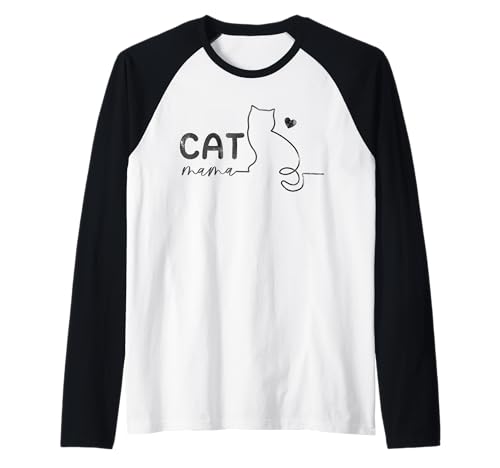 Minimalistische Katze Mama Line Art Feline Mom Raglan Minimalistische Katze Mama Line Art Feline Mom Raglan von Mom Feline Line Art apparels