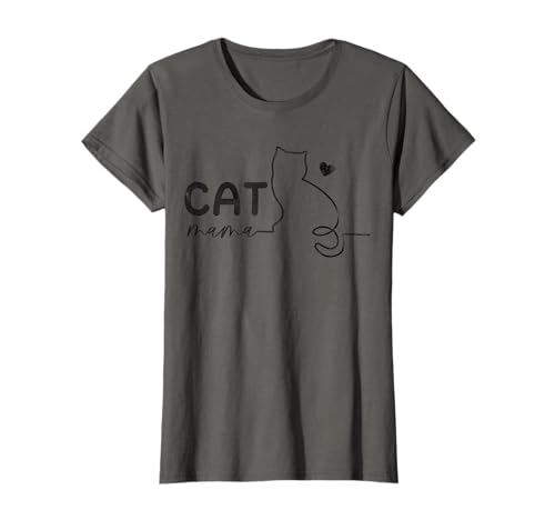 Minimalistische Katze Mama Line Art Feline Mom T-Shirt Minimalistische Katze Mama Line Art Feline Mom T-Shirt von Mom Feline Line Art apparels