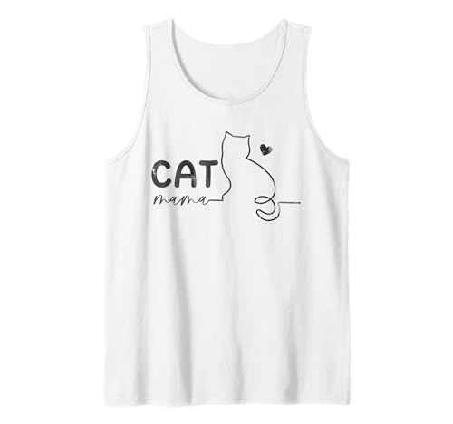 Minimalistische Katze Mama Line Art Feline Mom Tank Top Minimalistische Katze Mama Line Art Feline Mom Tank Top von Mom Feline Line Art apparels