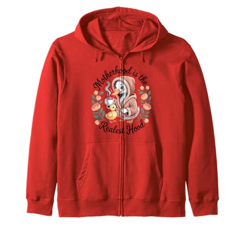 Mutterschaft ist die realste Kapuze Lustige süße Entenmutter Mutter Mama Kapuzenjacke von Mom Life Animal Humor Apparel