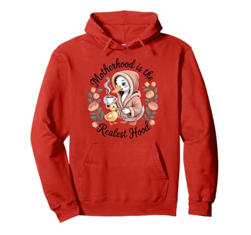 Mutterschaft ist die realste Kapuze Lustige süße Entenmutter Mutter Mama Pullover Hoodie von Mom Life Animal Humor Apparel