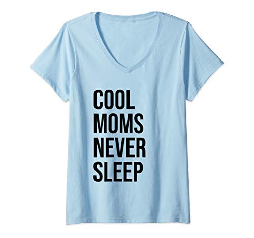 Damen Cool Moms Never Sleep Shirt,I'm Not a Regular Mom,Mama Tired T-Shirt mit V-Ausschnitt von Mom Life Shirts for Women,Tough as a Mother Tshirt