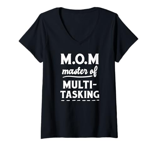 Damen Mom Master Of Multi-Tasking - Lustiger Muttertag T-Shirt mit V-Ausschnitt von Mom Master Of Multi-Tasking