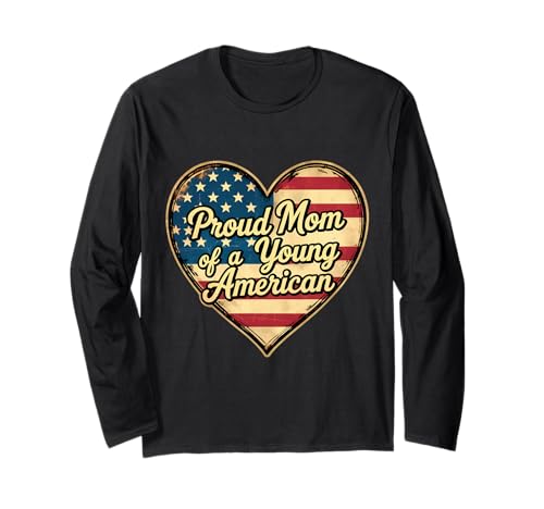 Mutter eines jungen amerikanischen patriotischen Muttertags Mama Mama Kids Langarmshirt von Mom Of A Young American Patriotic Mother' Products