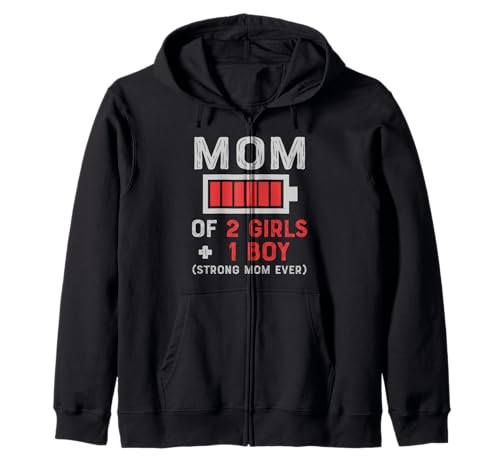 Mutter von 2 Mädchen und 1 Junge Starke Mutter Sohn Tochter Muttertag Kapuzenjacke Mutter von 2 Mädchen und 1 Junge Starke Mutter Sohn Tochter Muttertag Kapuzenjacke von Mom Of Girls Mother's Day Gifts From Son Daughter