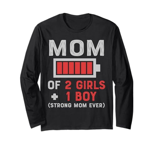 Mutter von 2 Mädchen und 1 Junge Starke Mutter Sohn Tochter Muttertag Langarmshirt Mutter von 2 Mädchen und 1 Junge Starke Mutter Sohn Tochter Muttertag Langarmshirt von Mom Of Girls Mother's Day Gifts From Son Daughter