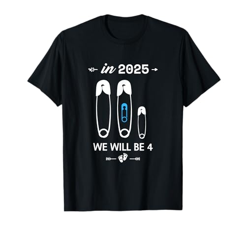 Humorvolle Ankündigung des schwangeren Vaters zum zweiten Mal Mama 2025 T-Shirt von Mom Second time humorous Pregnant announcing