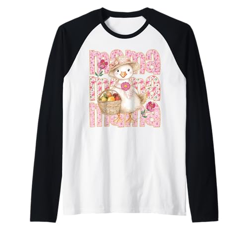 Mama Goose Blumen-Patchwork Neue Mama Mama Mama Mutter Mutter Damen Raglan von Mom Tees NYC