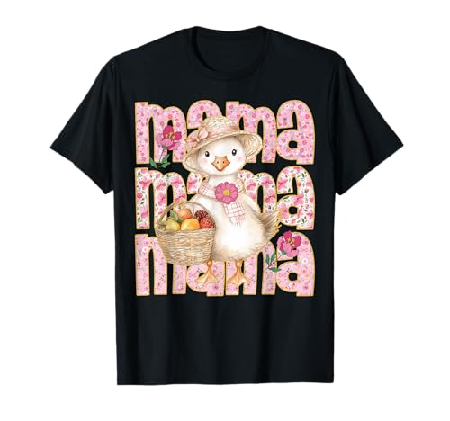 Mama Goose Blumen-Patchwork Neue Mama Mama Mama Mutter Mutter Damen T-Shirt von Mom Tees NYC