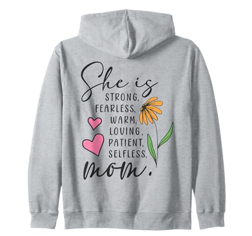 Sie ist Mama Muttertag Furchtlose Patientin Liebende selbstlose Mutter Kapuzenjacke von Mom Tees NYC