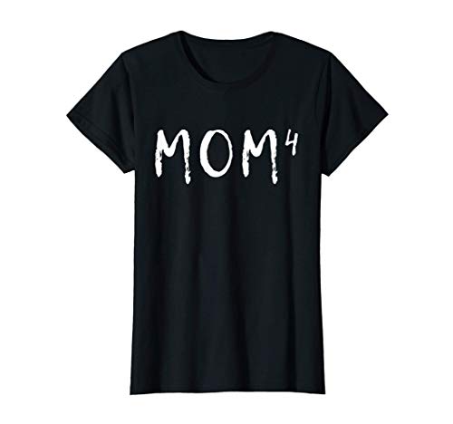 Damen Mom Fourth Mom4 With 4 Kids Fun Mothers Day T-Shirt Damen Mom Fourth Mom4 With 4 Kids Fun Mothers Day T-Shirt von Mom and Dad Fun Designs