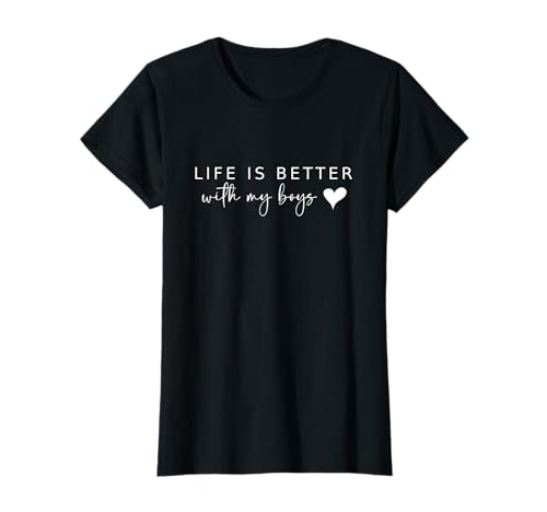 Das Leben ist besser mit meinen Jungs Lustiges Mutterleben T-Shirt von Mom of Boys Life Is Better with My Boys