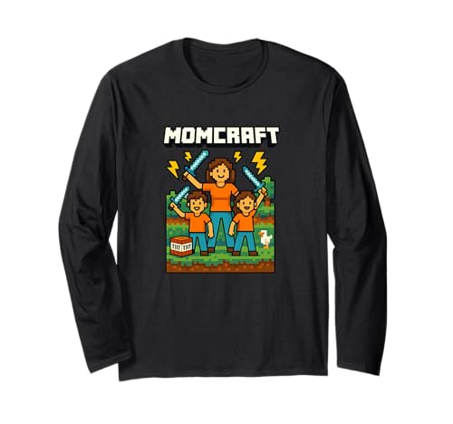 Momcraft Mom Gamer Mama Muttertag Geschenkidee Langarmshirt von Momcraft Gamer Mama Pixel Art