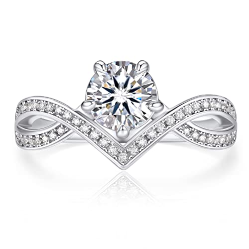 MomentWish Moissainte Verlobungsring Damen, Liebes Geschenk für sie, 1 Karat Engagement Ring Silber 934 Kronenform Hochzeit Jahrestag Geschenk Frauen-Größe58 MomentWish Moissainte Verlobungsring Damen, Liebes Geschenk für sie, 1 Karat Engagement Ring Silber 934 Kronenform Hochzeit Jahrestag Geschenk Frauen-Größe58 von MomentWish