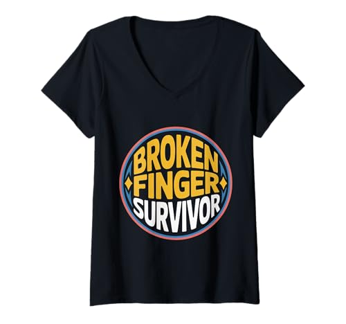 Damen Broken Finger Survivor Erholung der Verletzung Heilung - T-Shirt mit V-Ausschnitt von Momente der Erholung von Verletzungen
