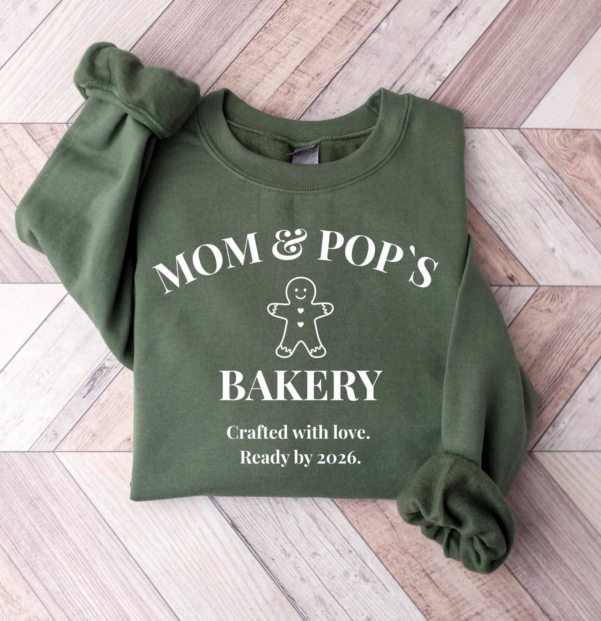 Mama Und Pops Bäckerei Sweatshirt, Süßes Lebkuchen Schwangerschaft Weihnachten Geschenk Zur Schwangerschaftsankündigung, Lustiges Baby von Momentevoll