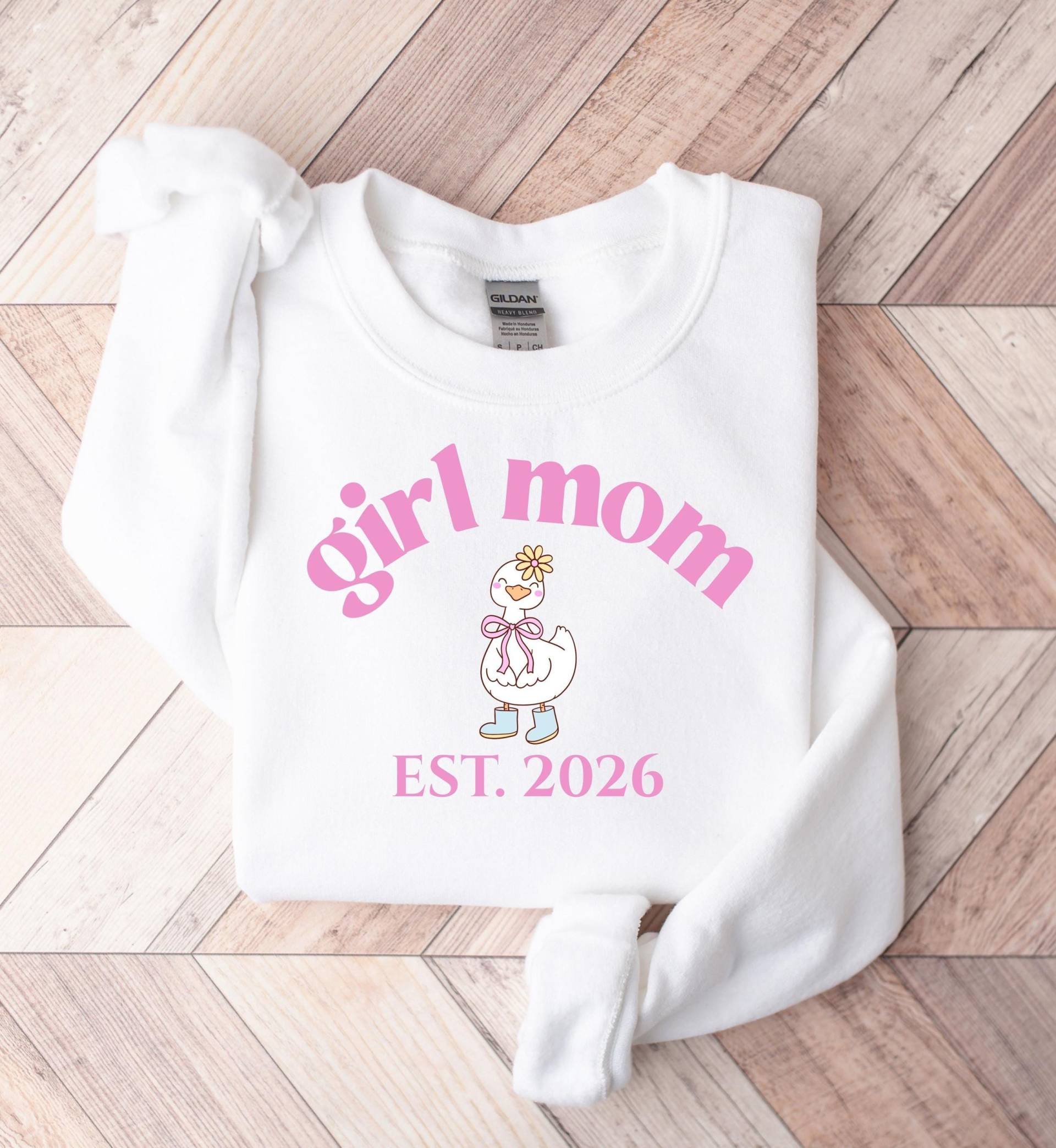 Personalisiertes Mädchen Mama Sweatshirt Mit Süßer Gans Schleife, Individuelles Est. Jahr, Geschenk Für Mama, Weihnachtsgeschenk von Momentevoll