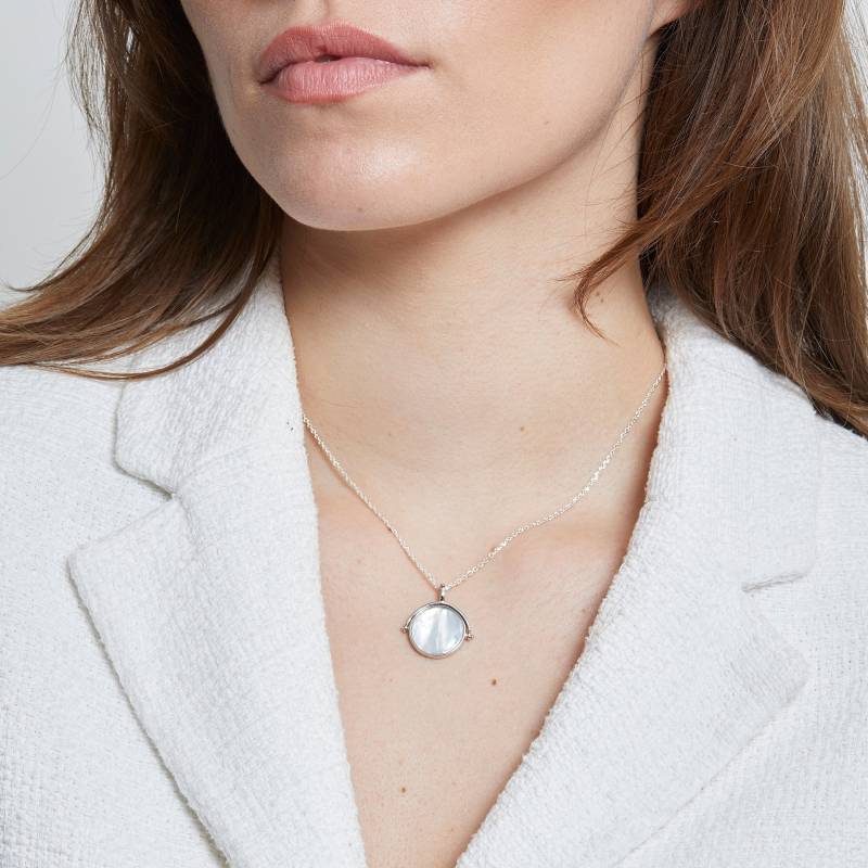 Personalisierte Perlenmedaillenkette - Silber, Personalisierte Geschenkidee, Besonderer Schmuck Für Sie, Muttertag von MomentsPrecieuxFR