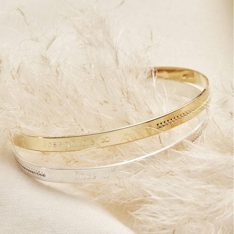 Personalisierter Armreif Mit Silberperlen, Perfektes Geschenk Für Mama, Ehefrau, Beste Freundin von MomentsPrecieuxFR