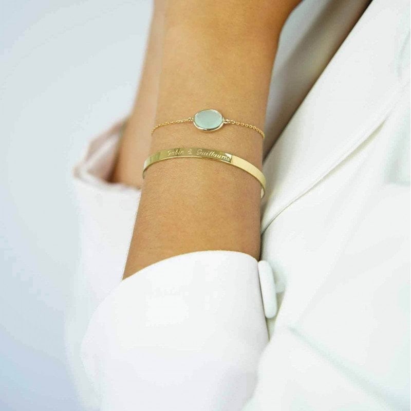 Personalisierter Armreif, Vergoldet, Gravierter Schmuck Für Schwester, Mutter, Beste Freundin, Muttertagsgeschenk Personalisierter Armreif, Vergoldet, Gravierter Schmuck Für Schwester, Mutter, Beste Freundin, Muttertagsgeschenk von MomentsPrecieuxFR