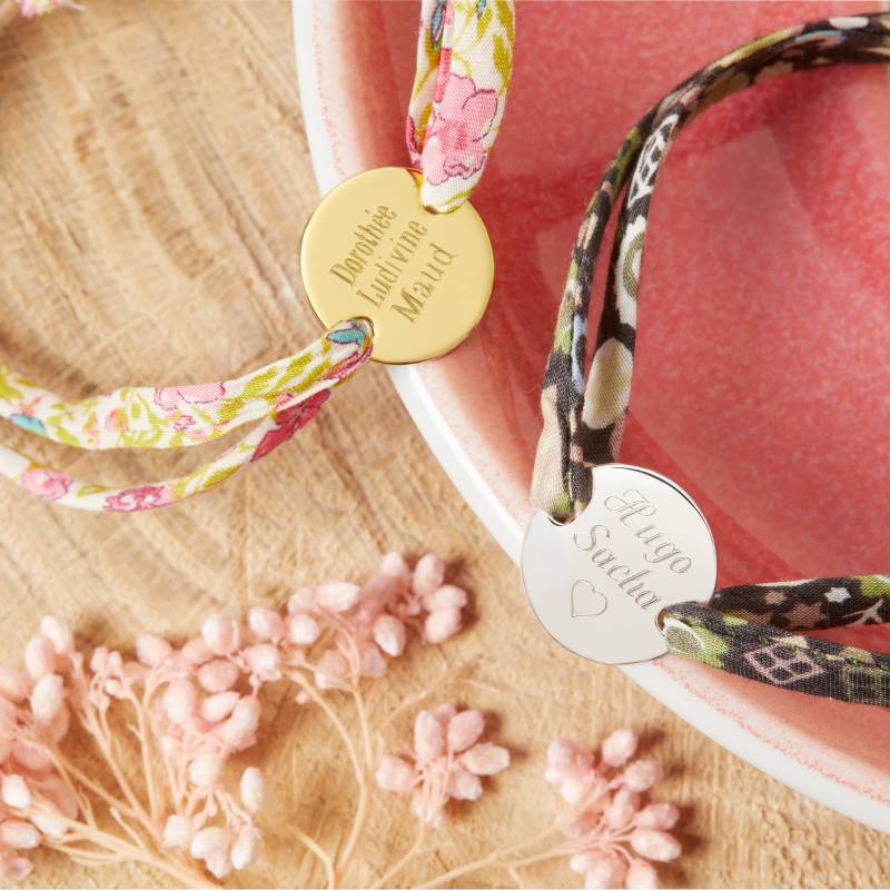 Liberty-Armband Mit Personalisierter Silbermedaille, Schmuck Für Die Beste Freundin, Geschenk Mama, Überraschungsgeschenk Zum Geburtstag von MomentsPrecieuxFR