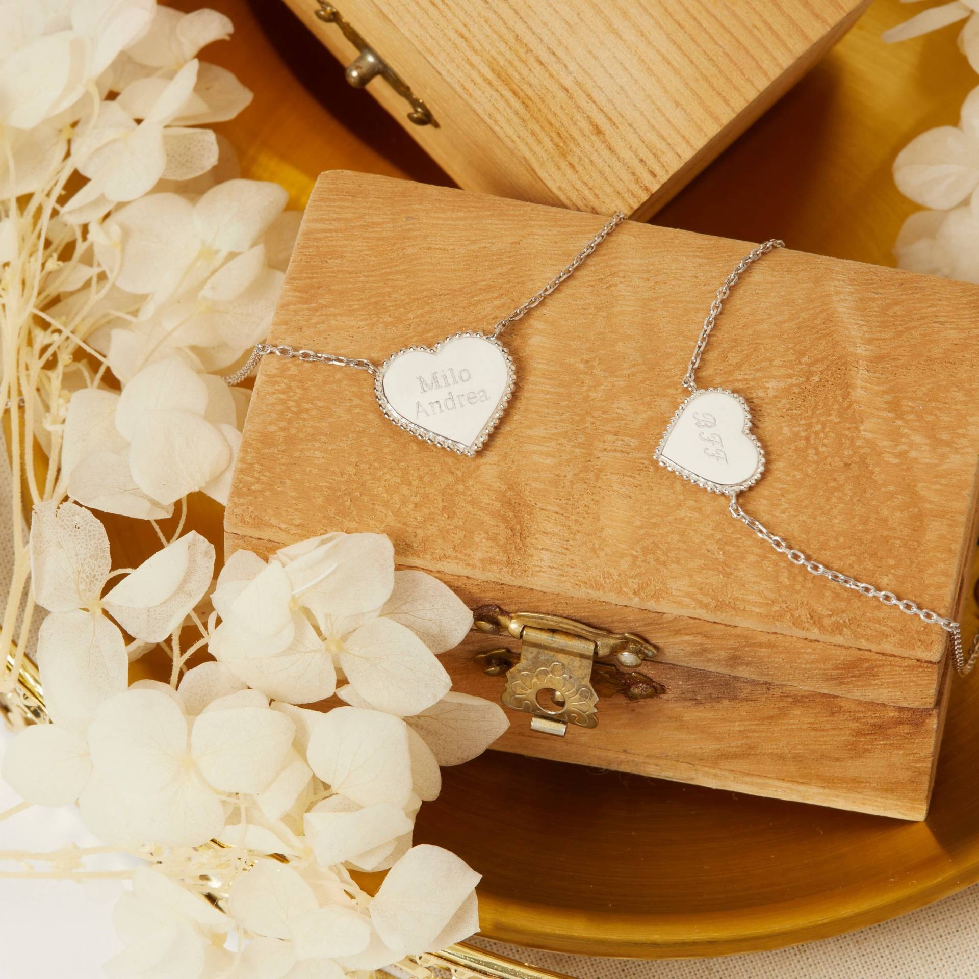 Personalisiertes Herz-Medaillon-Armband, Silber, Ideales Geschenk Für Frauen, Paare, Familie von MomentsPrecieuxFR