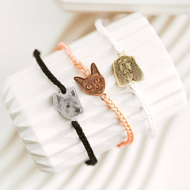 Personalisiertes Geflochtenes Armband Für Hunde Foto Haustier Erinnerung Schmuck Hundeliebhaber von Momentta