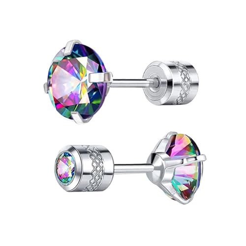 Helix Piercings Ohrstecker,6mm CZ Piercing Ohr für Empfindliche Ohren Mode Damen Herren Schmuck Set Schmuck Geschenke (Silber) von Momeski