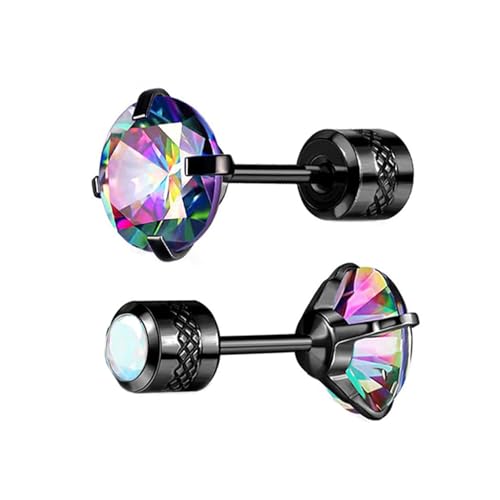 Helix Piercings Ohrstecker,6mm CZ Piercing Ohr für Empfindliche Ohren Mode Damen Herren Schmuck Set Schmuck Geschenke (schwarz) von Momeski