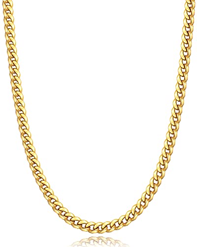 Momlovu Gold Chain for Men, Diamond Cut Miami Cuban Link Chain for Men,Chain Necklace for Men Boys Women,Hip-Hop & Cool Men’s Necklace, Durable 18K Gold Plated, 4mm Width, 20 Inch Momlovu Gold Chain for Men, Diamond Cut Miami Cuban Link Chain for Men,Chain Necklace for Men Boys Women,Hip-Hop & Cool Men’s Necklace, Durable 18K Gold Plated, 4mm Width, 20 Inch von Momlovu