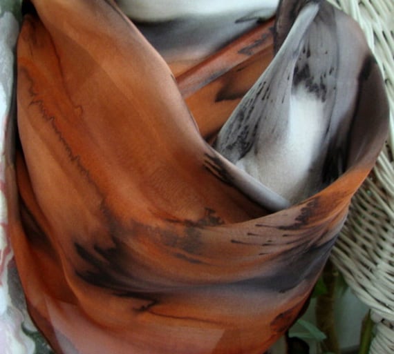 Schal, Seide, Rusty Tan Hand Bemalt Seidenschal Schal, Seide, Rusty Tan Hand Bemalt Seidenschal von MommaGoddess