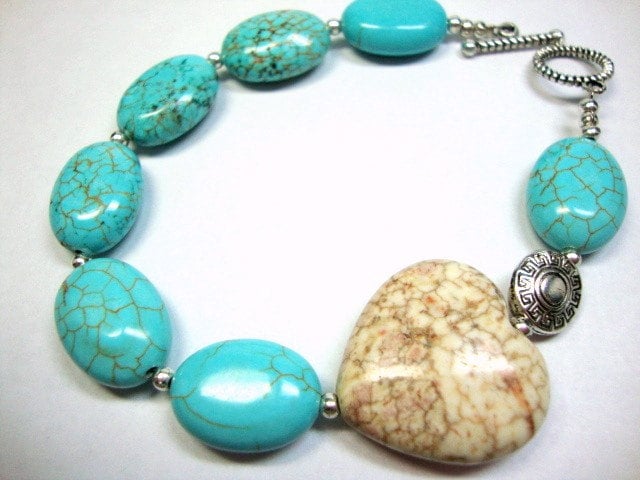 Türkis Herz Und Silber Armband Türkis Herz Und Silber Armband von MommaGoddess
