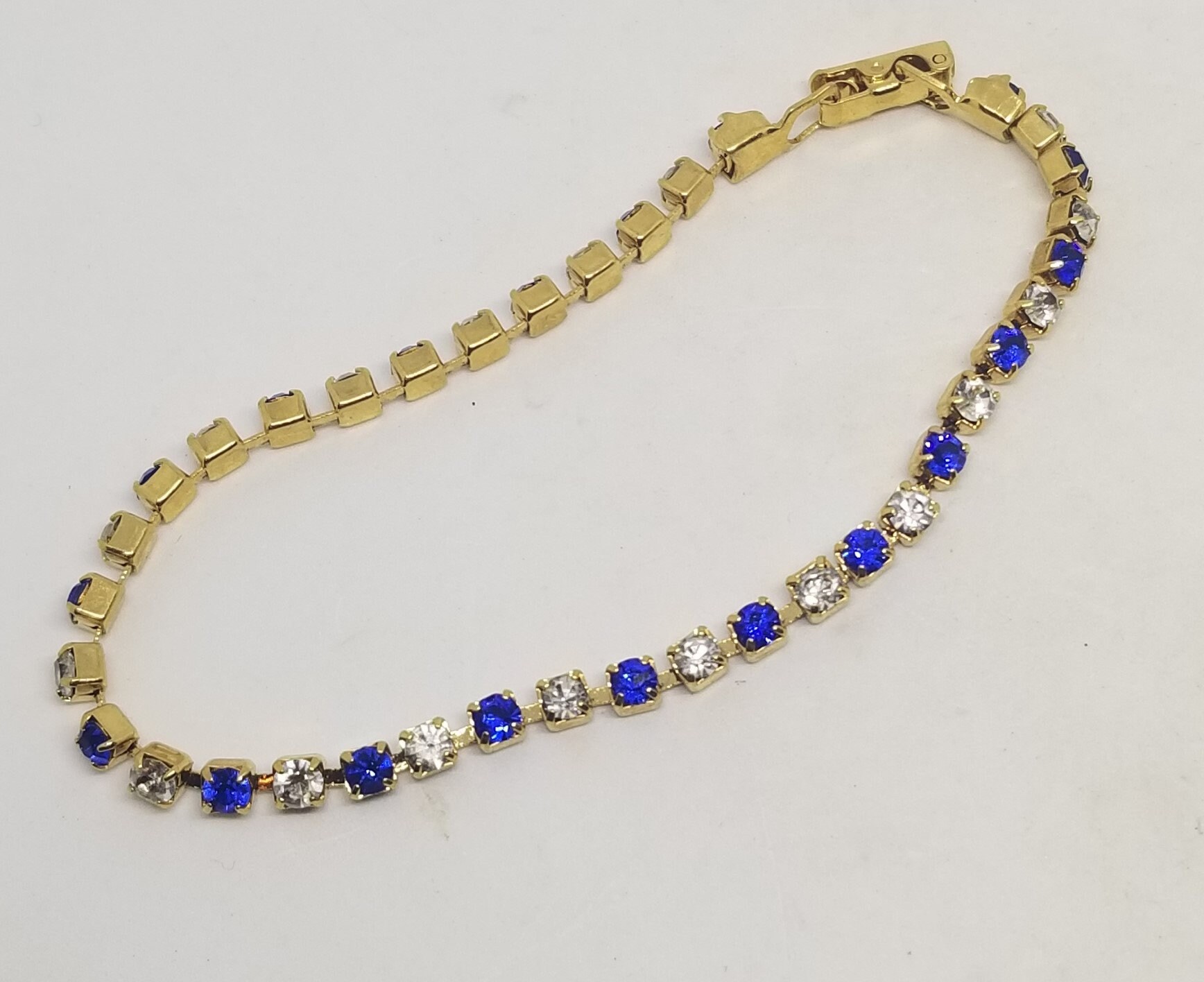 Klares Und Blaues Strassstein-Tennis-Armband Zierlichkeit 7 3/4 in Der Langen Klares Und Blaues Strassstein-Tennis-Armband Zierlichkeit 7 3/4 in Der Langen von MommaKosmos