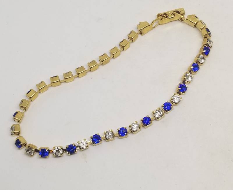 Klares Und Blaues Strassstein-Tennis-Armband Zierlichkeit 7 3/4 in Der Langen Klares Und Blaues Strassstein-Tennis-Armband Zierlichkeit 7 3/4 in Der Langen von MommaKosmos