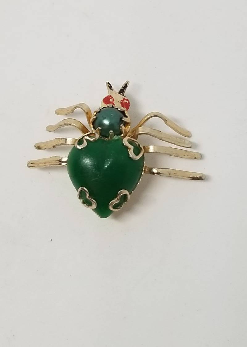 Vintage Grün Spinne Brosche von MommaKosmos
