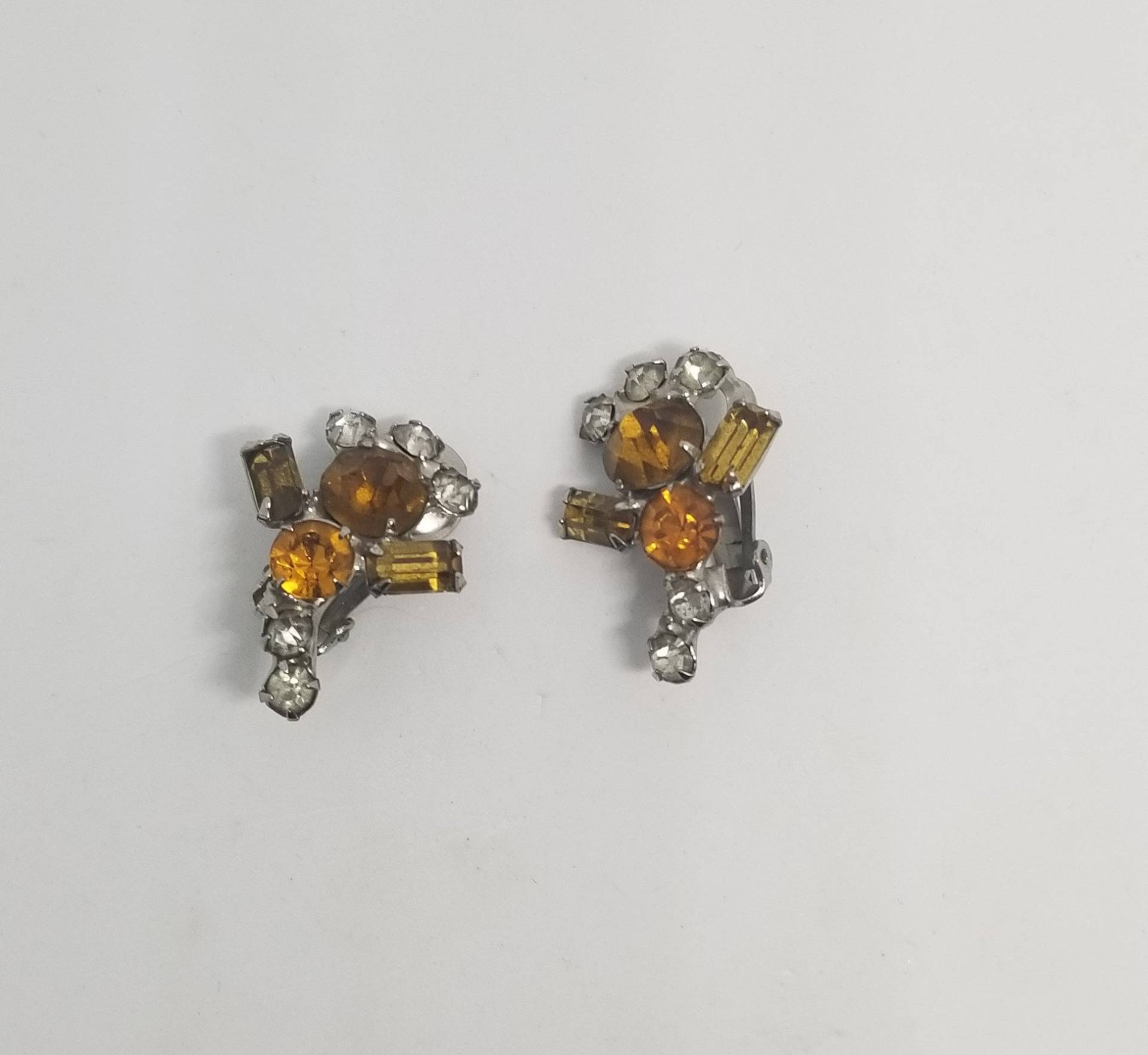 Vintage Orange Und Gelb Strass Ohrclips Vintage Orange Und Gelb Strass Ohrclips von MommaKosmos